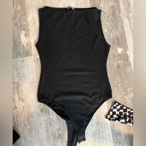 Black Sleeveless Knit bodysuit